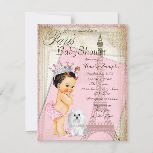  Baby shower van de prinses van Parijs Kaart (Voorkant)