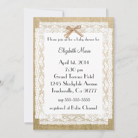 Baby shower van de rand kaart (Voorkant)