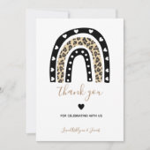 Baby shower van de regenboog van de Leopard van he Bedankkaart (Voorkant)