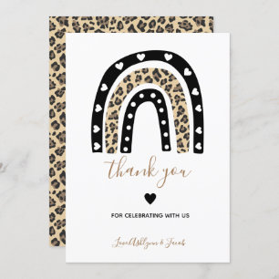 Baby shower van de regenboog van de Leopard van he Bedankkaart