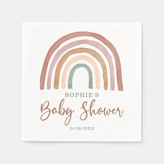 Baby shower van de regenboog van Tones Boho Servet (Voorkant)