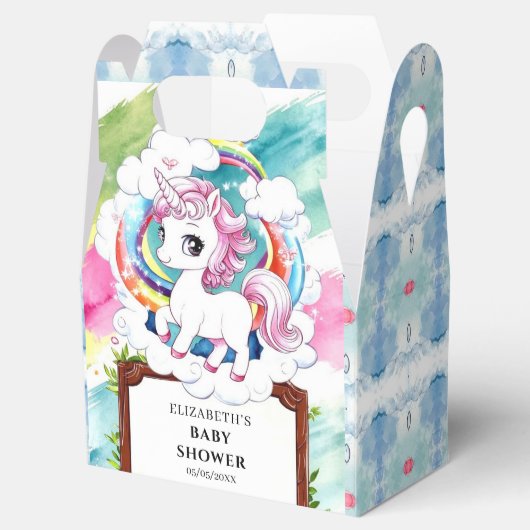 Baby shower van de regenboogontinkting bedankdoosjes (Geopend)