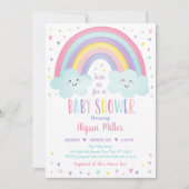 Baby shower van de regenboogwolken van Cute Pastel Kaart (Voorkant)