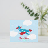 Baby shower van de Retro Airplane Aviator Bedankkaart (Staand voorkant)