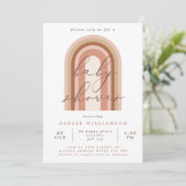 Baby shower van de roze Boho Rainbow Arch Kaart (Staand voorkant)