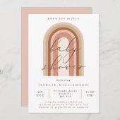 Baby shower van de roze Boho Rainbow Arch Kaart (Voorkant / Achterkant)