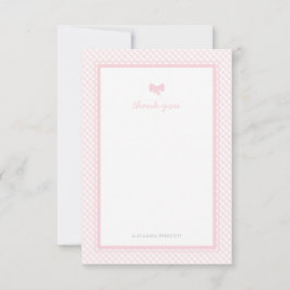 Baby shower van de roze boog van Gingham Bedankkaart