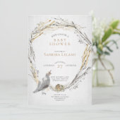 Baby shower van de Rustige Quail- en Baby Nest-Wat Kaart (Staand voorkant)
