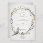 Baby shower van de Rustige Quail- en Baby Nest-Wat Kaart (Voorkant / Achterkant)