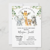 Baby shower van de Rustige Vloeiing Safari Animals Kaart (Voorkant)