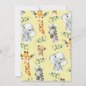 Baby shower van de Rustige Vloeiing Safari Animals Kaart (Achterkant)
