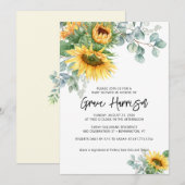 Baby shower van de Rustige zonnebloem Eucalyptus G Kaart (Voorkant / Achterkant)