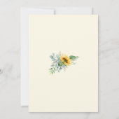 Baby shower van de Rustige zonnebloem Eucalyptus G Kaart (Achterkant)