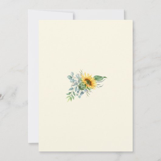 Baby shower van de Rustige zonnebloem Eucalyptus G Kaart (Achterkant)