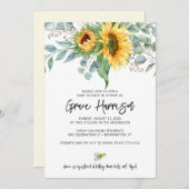 Baby shower van de Rustige zonnebloem Eucalyptus G Kaart (Voorkant / Achterkant)