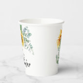 Baby shower van de Rustige zonnebloem Eucalyptus G Papieren Bekers (Links)