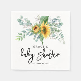 Baby shower van de Rustige zonnebloem Eucalyptus G Servet