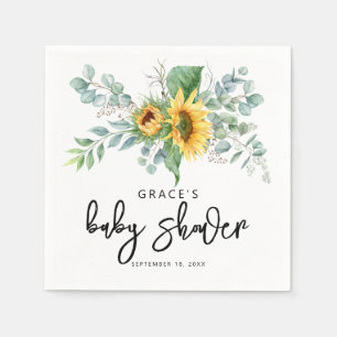 Baby shower van de Rustige zonnebloem Eucalyptus G Servet