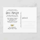 Baby shower van de Rustige zonnebloem Eucalyptus G Uitnodiging Briefkaart (Achterkant)