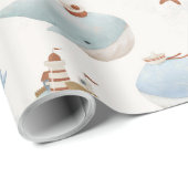 Baby shower van de schattige walvis cadeaupapier (Rol Hoek)