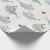 Baby shower van de schattige walvis cadeaupapier (Hoek)