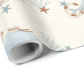 Baby shower van de schattige walvis cadeaupapier (Rol Hoek)