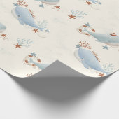 Baby shower van de schattige walvis cadeaupapier (Hoek)