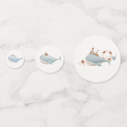 Baby shower van de schattige walvis confetti (Achterkanten)