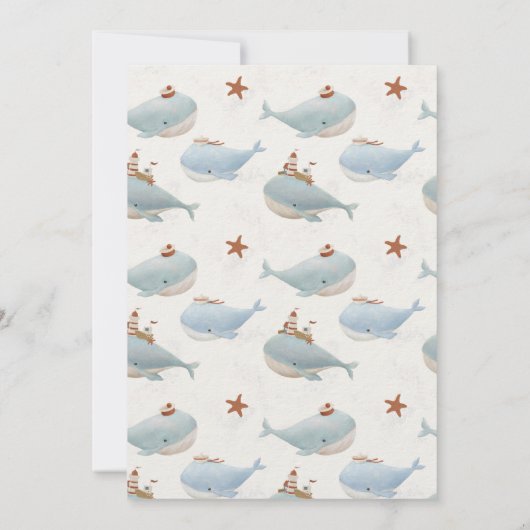 Baby shower van de schattige walvis kaart (Achterkant)
