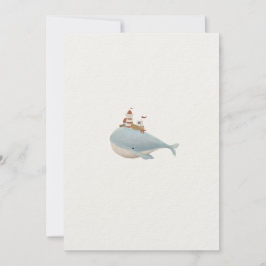 Baby shower van de schattige walvis kaart (Achterkant)