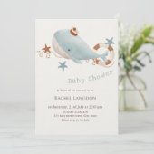 Baby shower van de schattige walvis kaart (Staand voorkant)