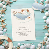 Baby shower van de schattige walvis kaart