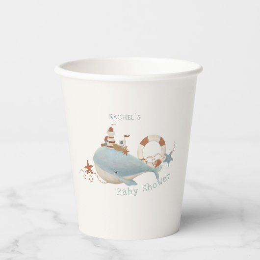 Baby shower van de schattige walvis papieren bekers (Voorkant)