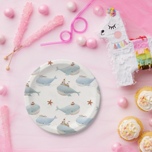 Baby shower van de schattige walvis papieren bordje (Feest)