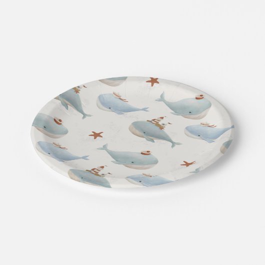 Baby shower van de schattige walvis papieren bordje (Gekanteld)