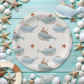 Baby shower van de schattige walvis papieren bordje