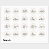 Baby shower van de schattige walvis ronde sticker (Vel)