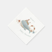 Baby shower van de schattige walvis servet (Hoek)