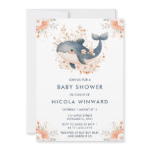 Baby shower van de Schattigee florale walvis