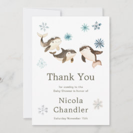 Baby shower van de Schattigee noordpoolwalvis Bedankkaart