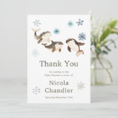 Baby shower van de Schattigee noordpoolwalvis Bedankkaart (Staand voorkant)