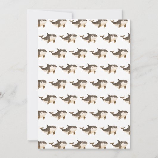 Baby shower van de Schattigee noordpoolwalvis Bedankkaart (Achterkant)