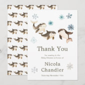 Baby shower van de Schattigee noordpoolwalvis Bedankkaart (Voorkant / Achterkant)