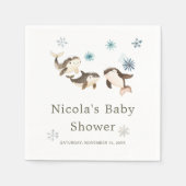 Baby shower van de Schattigee noordpoolwalvis Servet (Voorkant)