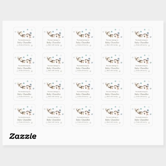 Baby shower van de Schattigee noordpoolwalvis Vierkante Sticker (Vel)