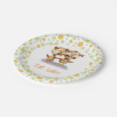 Baby shower van de Schattigee uil Papieren Bordje (Gekanteld)
