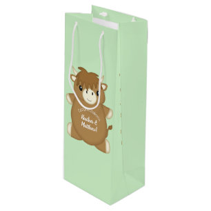 Baby shower van de Schotse Koe Highland Wijn Cadeautas