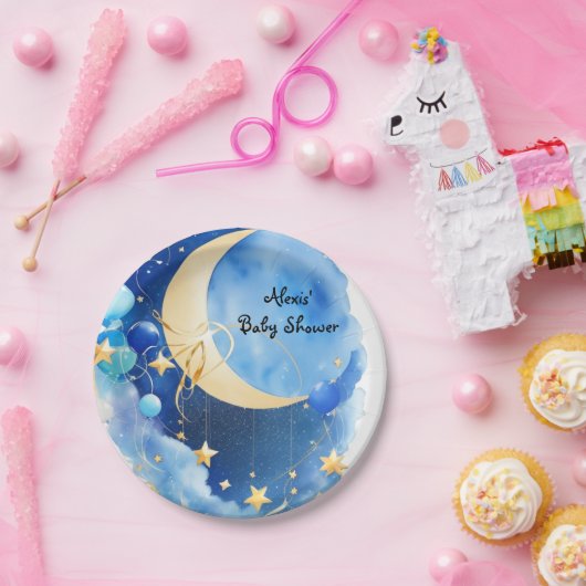Baby shower van de sterren en de maan papieren bordje (Feest)