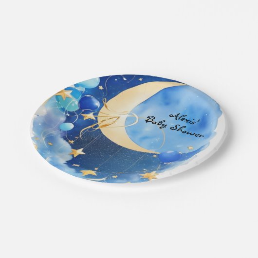 Baby shower van de sterren en de maan papieren bordje (Gekanteld)