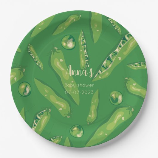 Baby shower van de suikererwt papieren bordje (Voorkant)